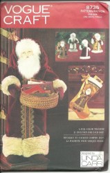 8735 VOGUE 28'' FATHER XMAS CARD HOLDER, STOCKING, ORNAMENTS PATTERN UNCUT